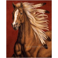 Pintura a óleo da corrida de cavalos