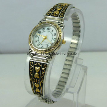 Moda vintage cuarzo reloj de pulsera de metal para damas vestido de mujer