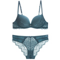 In-stock ladies lace push up mould cup bra and panties set