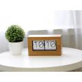 Bambu ou caixa de madeira Meterial Flip Clock