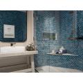 Mosaïque de vitrail Arabesque vert malachite pour salle de bain