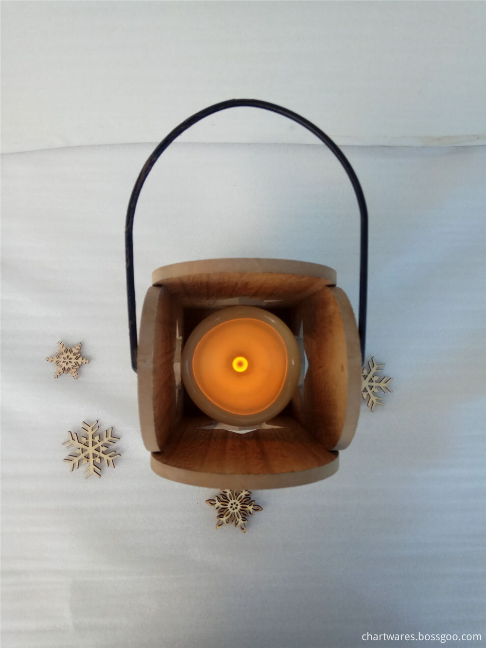 hanging wooden candle tray