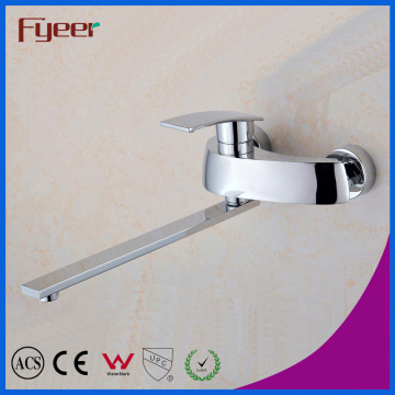 Fyeer Fashion Double Hole Long Spout Brass Bath Faucet Mixer