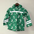 Green Cartoon Cat Reflective Veste imperméable / imperméable