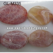 Matte twisted agate bead-red