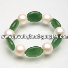 Fashion pearl and jade bracelet