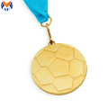 Médaille de forme de football de sport doré