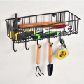 Metal iron wire rectangle storage basket with hooks