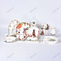 Easter Bunny Cute Animal White Children Ceramic Dinnerware