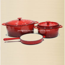 3PCS Enamel Cast Iron Cookware Set FDA Approved Factory