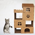 cardboard box cat houses with kraft paper