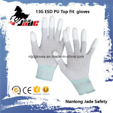 13G PU Top Fit Coated ESD Work Glove
