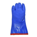 Blue PVC Coated glove cotton linning cashmere