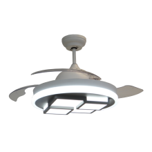 Ventilateur de plafond escamotable moderne avec module LED carré