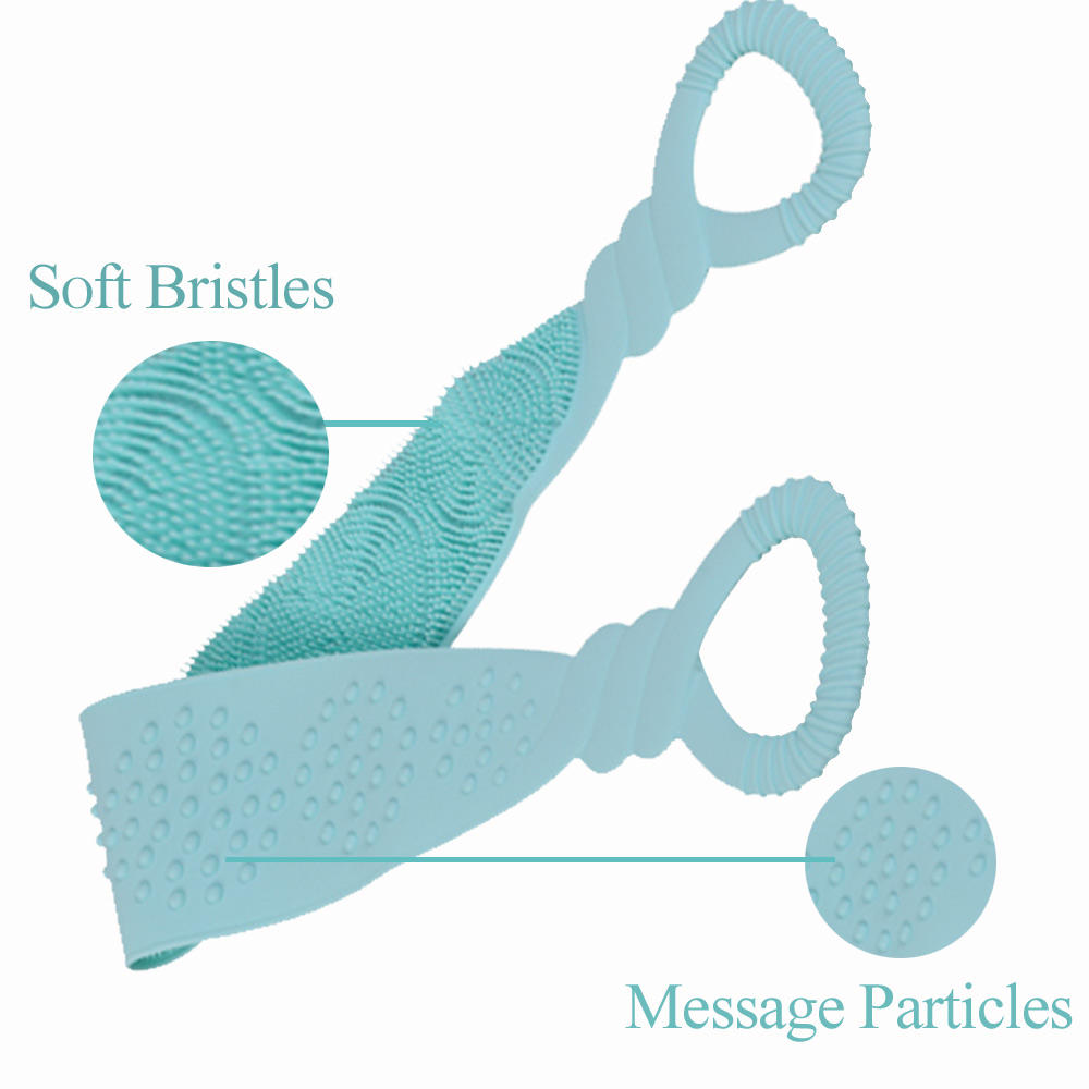 New Design Scrubbing Rub Long Silicone Towel Bath Silicon Back Body Scrubber Brush Belt Set5 Jpg