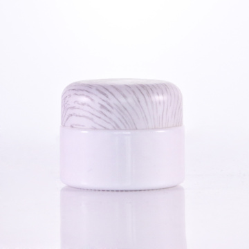 Opal white jars with bamboo press type cap