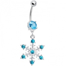 Anneau de ventre Aqua Gem flocon de neige