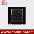 Black Telephone Port Wall Socket with Internet Port