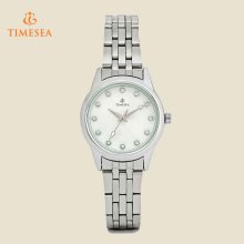 Reloj de cuarzo blanco elegante analógico plata de cuarzo para mujer 71158