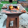 Wood Fired Barbecue Corten Steel Charcoal BBQ