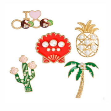 Emaille Anstecknadeln Sets Niedlichen Cartoon Pflanze Perle Ananas Abzeichen Broschen für Kleidung Taschen Rucksäcke Jacken Hut Schmuck DIY Ac