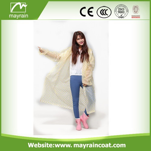 PVC Raincoat with Blue Dots