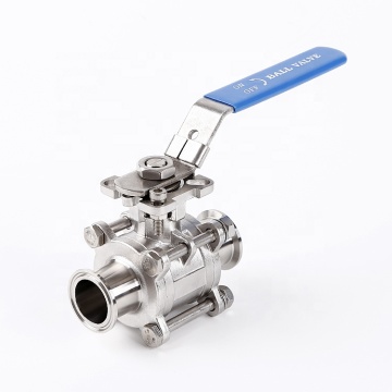 Sanitary Manual Clamped Full Coated 3pcs Ball Valve