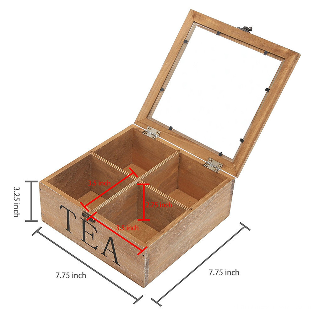 no painting nartural seal wooden tea cas