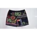 Black retro print men's beach shorts