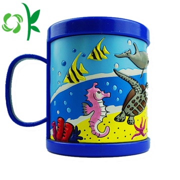 Luva personalizada do teste padrão dos desenhos animados do silicone para a caneca do copo