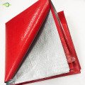 Silver red uv coated PE woven tarpaulin