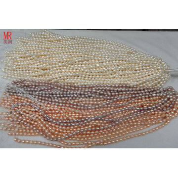 5-6mm AA Grado Arroz Forma Original Pearl Hilos