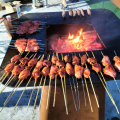 Corten Steel Wooden BBQ Grill para cozinha de churrasco