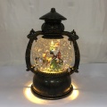 8"H  Battery Operated Led Lantern Snow Globe