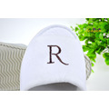 Open Cotton Velour Ripple Sole Embroidery Slipper