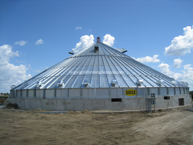 Commercial-Grain-Bin-Roof-Construction