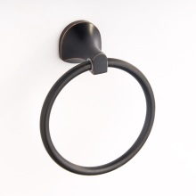 Почищенное щеткой черное кольцо для полотенец, настенное крепление
