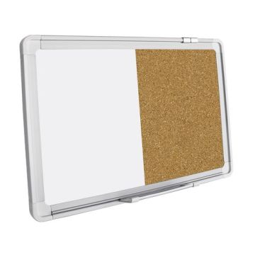 Education half magnetic whiteboard and half corkboard