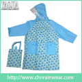 Fashion Design Waterproof Hooded PVC Poncho Rain Coat / Long Raincoat