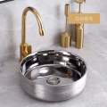 Counter top Bathroom Round Golden Ceramic Sink Top Luxury Style wash basin for bathroom