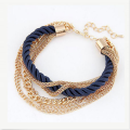 Goldkette geflochtenes Seil Multilayer Armband handgefertigt Geschenk