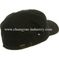 Personalizado simples algodão preto equipado apartamento superior militar cap