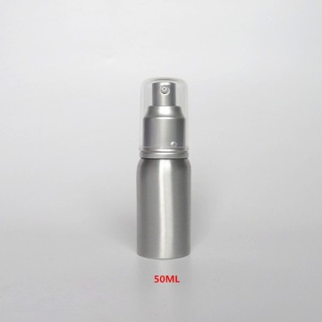 Bouteille de shampooing en aluminium argenté de qualité supérieure de 50 ml, bouteille de pompe en aluminium pour emballage cosmétique