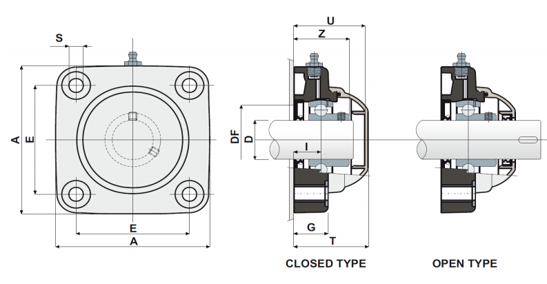 Stainless Steel Bearings WP-SBF200 Series