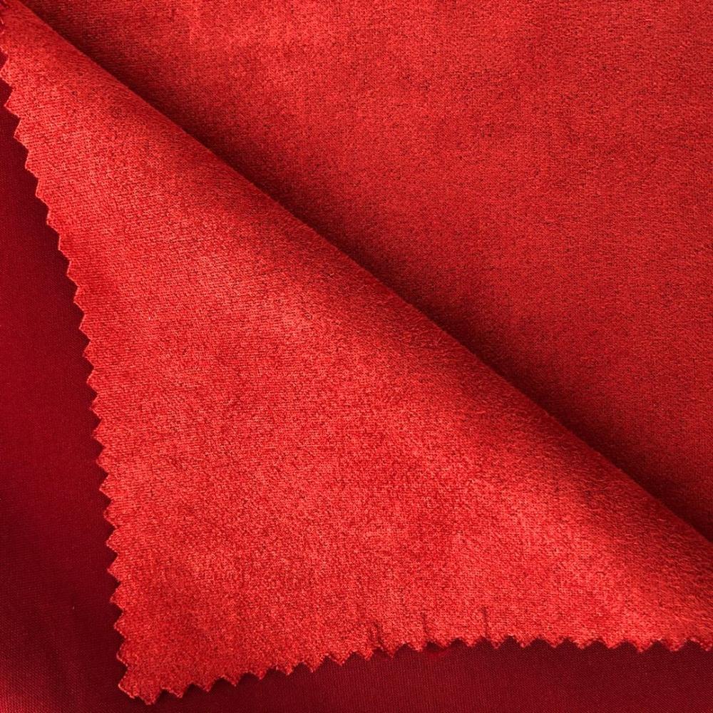 polyester spandex plain dyed scuba suede knitting fabric