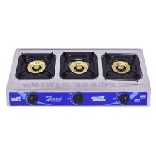 Three Burners Gas Cooker, Stainless Steel Panel