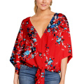 Damen lässige Blumenbluse lose Tops