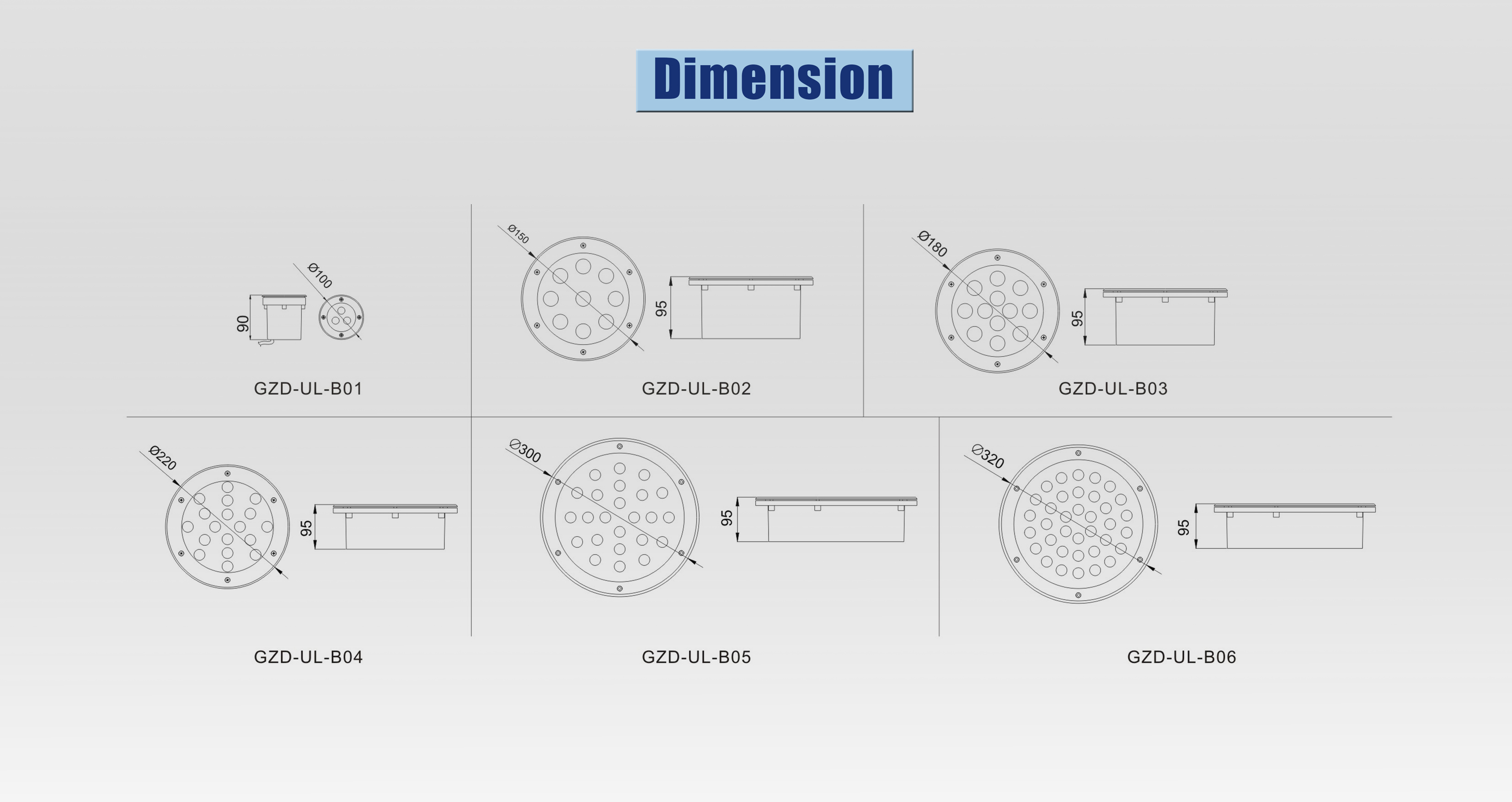 led buried light dimension