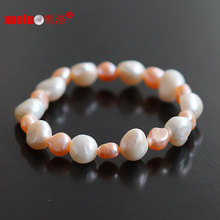 Bracelete de moda esticada Joalharia Pérolas barrocas de água doce natural (E150050)