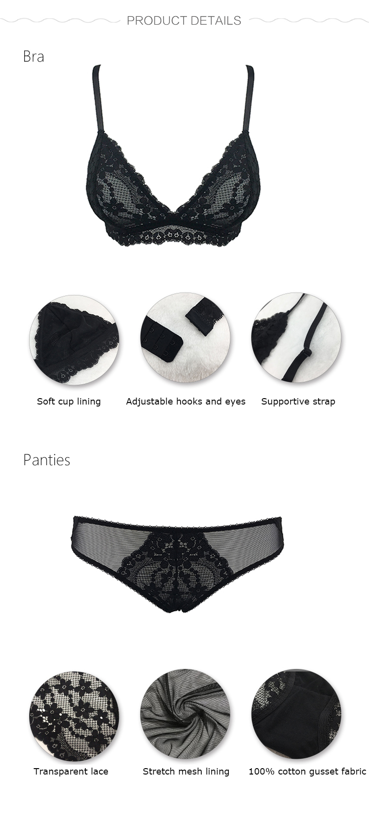 Women bra and panty set-product detail